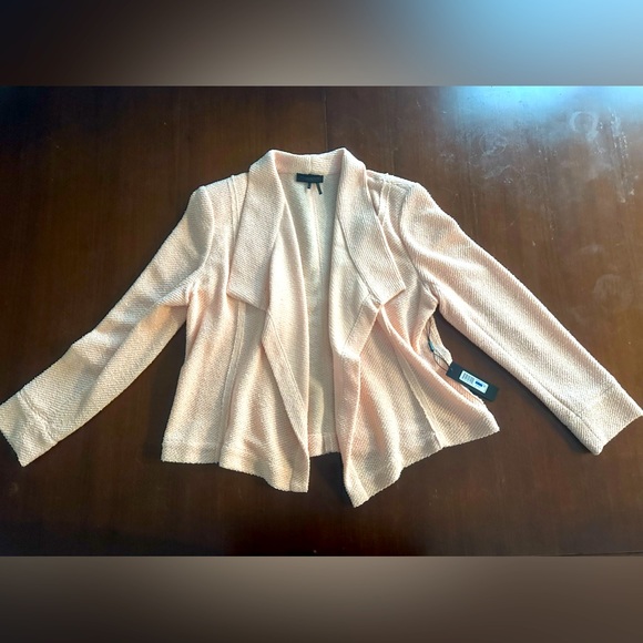 NWT Donna Karan Cardigan Summer Cools Peach Pink Open Front Sweater Jacket Knit - Picture 3 of 10